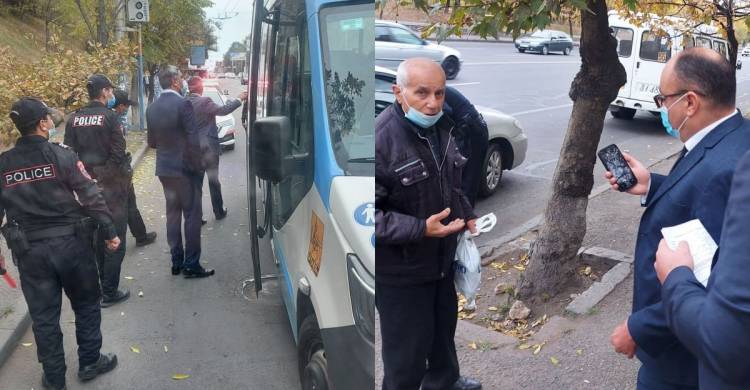 Պաշտոնյաները տրանսպորտային միջոցներից իջեցնում են քաղաքացիներին