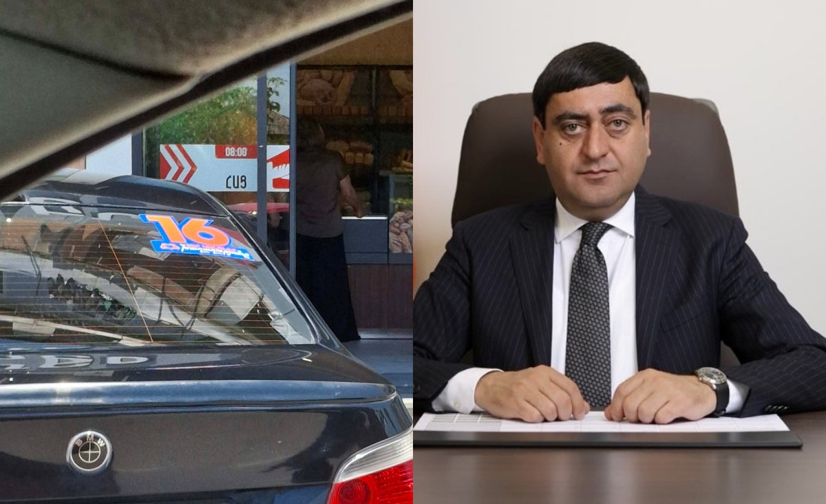 Ընտրատեղամասի մոտ՝ ՔՊ-ի մեքենա, հարևանությամբ՝ մարզպետի հոր բիզնեսը
