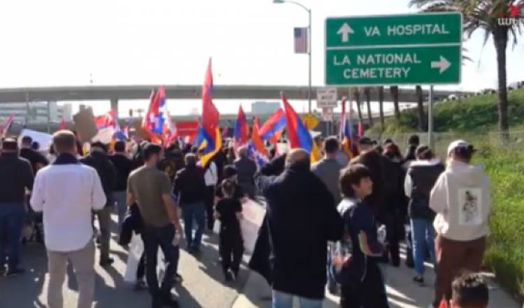 Լոս Անջելեսում հայերը բողոքի ցույց և քայլարշավ են կազմակերպել. տեսանյութ 