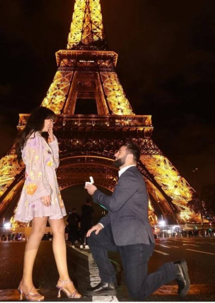 Ըմբիշ Վազգեն Թևանյանն Էյֆելյան աշտարակի ֆոնին ամուսնության առաջարկություն է արել սիրելիին (լուսանկարներ)