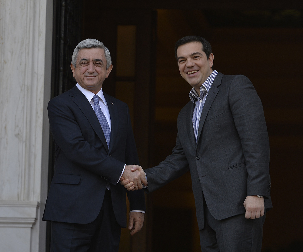 Աթենքում Նախագահ Սերժ Սարգսյանը հանդիպում է ունեցել Հունաստանի վարչապետ Ալեքսիս Ցիպրասի հետ