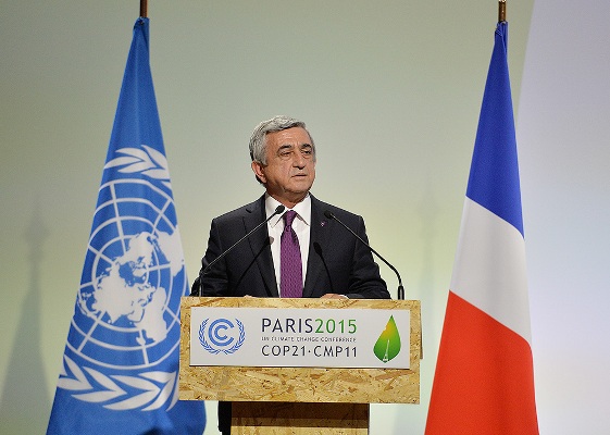 Նախագահը ելույթ է ունեցել Փարիզում կայացած ՄԱԿ-ի «Կլիմայի փոփոխության մասին» շրջանակային կոնվենցիայի կողմ երկրների համաժողովում
