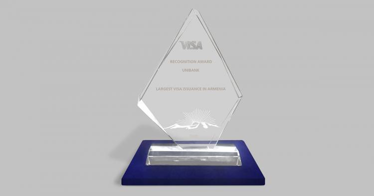 Յունիբանկն արժանացել է Visa-ի մրցանակին քարտերի քանակով առաջատար լինելու համար  