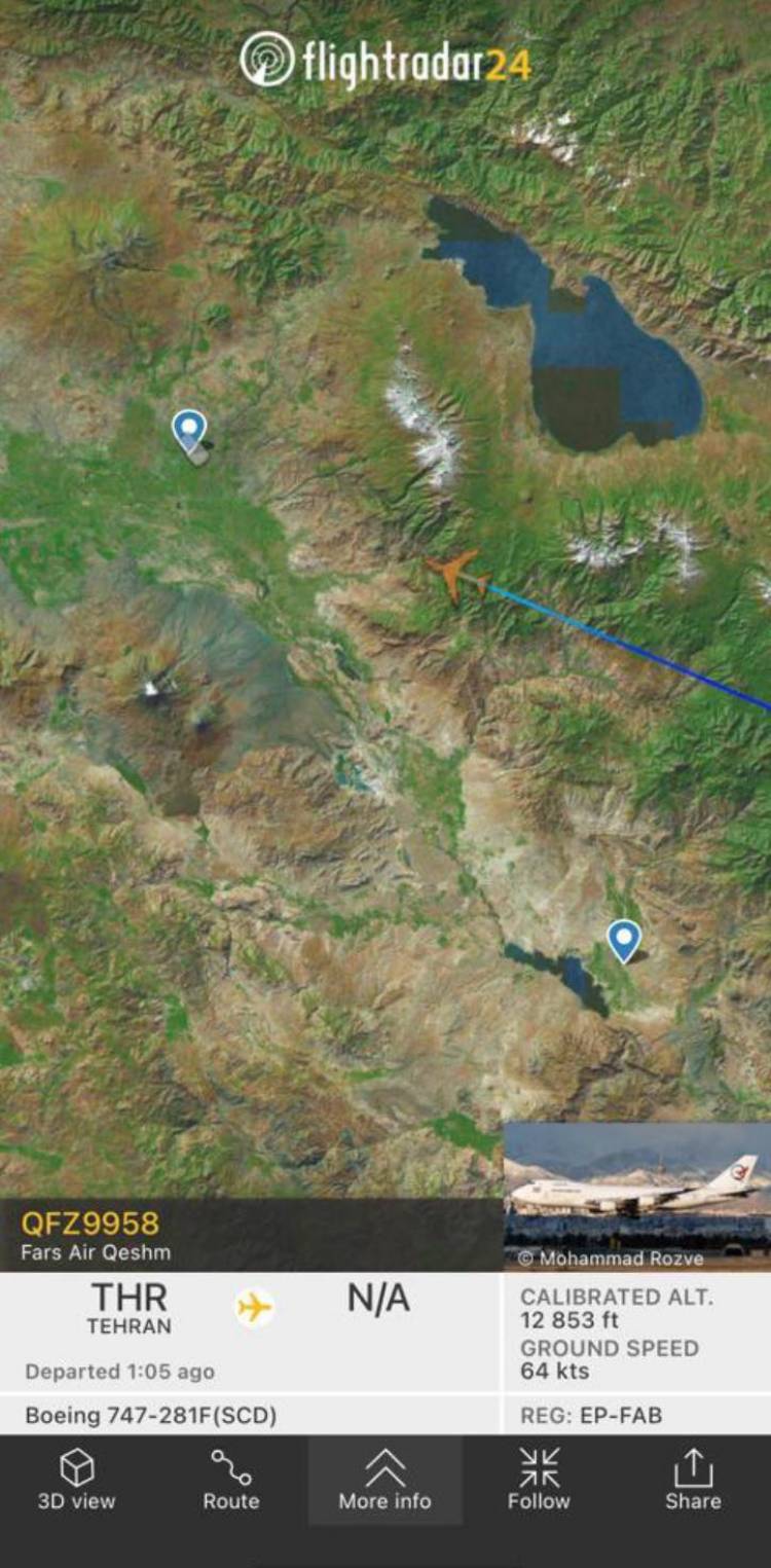 Հայաստանում վայրէջք է կատարել  իրանական ընկերության օդանավը. այն գտնվում է միջազգային սանկցիաների տակ