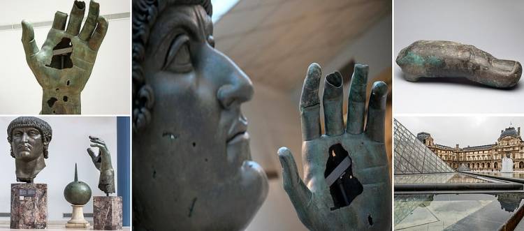 Կոստանդիանոսի արձանի ձեռքը վերամիավորվել է ցուցամատի հետ